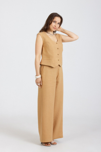 Брюки, жилет Mirolia 1289+1287 горчица - фото 4