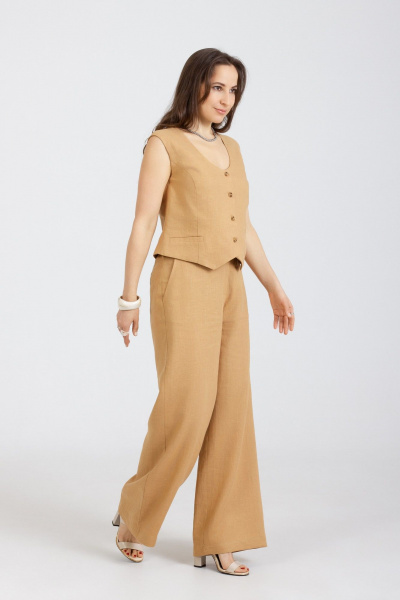 Брюки, жилет Mirolia 1289+1287 горчица - фото 3