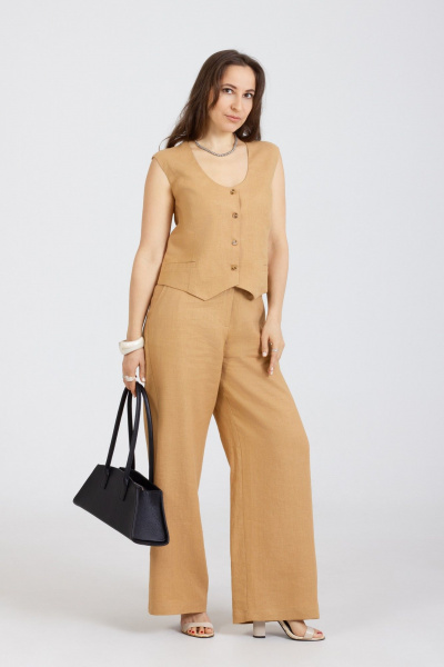 Брюки, жилет Mirolia 1289+1287 горчица - фото 2