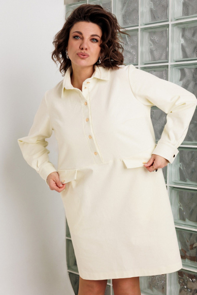 Платье BegiModa 1065 молочный - фото 4