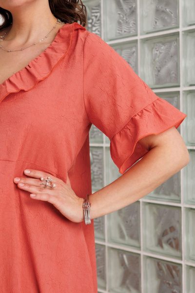 Платье BegiModa 1066 коралл - фото 4