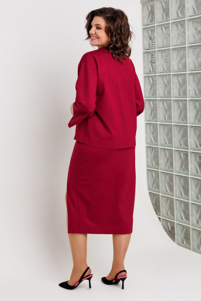 Свитшот, юбка BegiModa 3105 бордо - фото 4