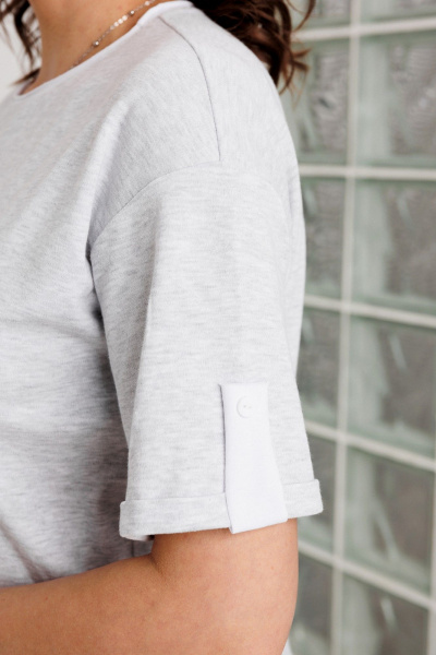 Блуза BegiModa 4163 серый_меланж - фото 7