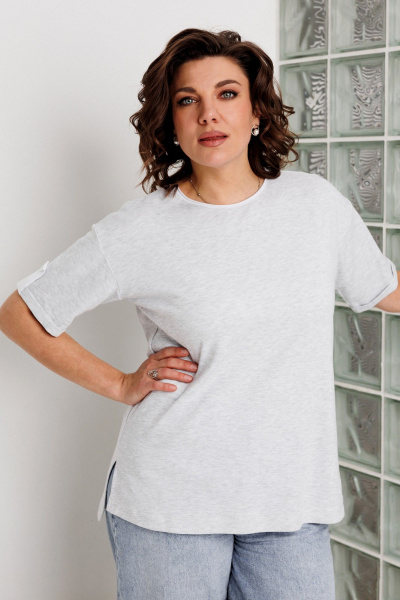 Блуза BegiModa 4163 серый_меланж - фото 4
