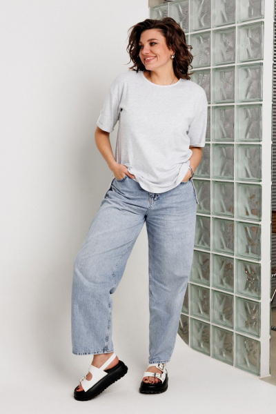 Блуза BegiModa 4163 серый_меланж - фото 2