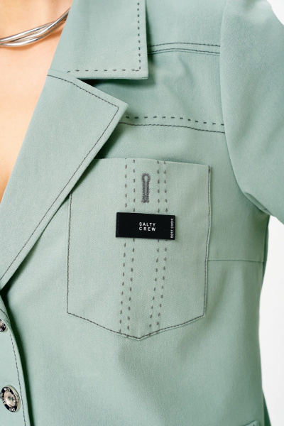 Жакет, юбка Aira Style 24139 серо-зеленый - фото 3