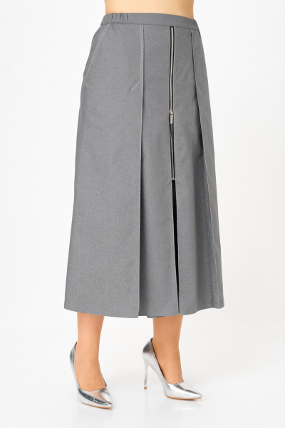 Жакет, юбка Aira Style 24139 серо-голубой - фото 12