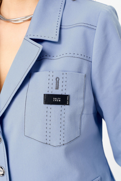 Жакет, юбка Aira Style 24139 серо-голубой - фото 11