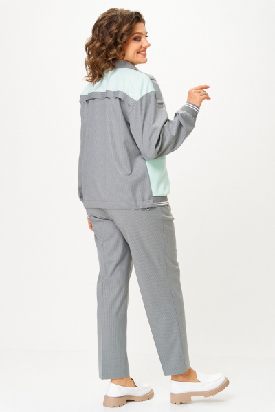 Брюки, жакет Aira Style 24231 мятно-серый - фото 11