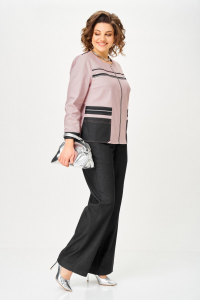 Брюки, жакет Aira Style 24231 пудра-серый - фото 7