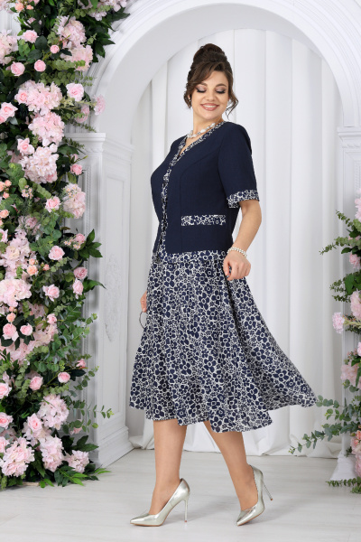 Блуза, юбка Ninele 5992 синий_ромашки - фото 7