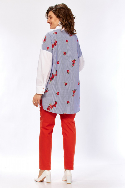 Белая блузка из ткани решелье с нагрудным карманом и застежкой Matini 4.1530/1 - фото 12