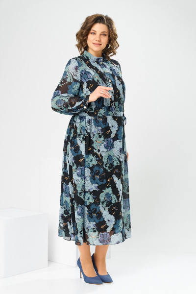 Платье Romanovich Style 1-2755 мультиколор/черный - фото 7