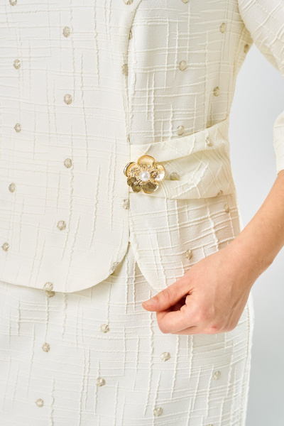 Платье Romanovich Style 1-2537 молочный/штрихи - фото 6