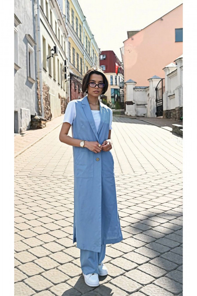 Брюки, жилет, майка iLOKA 25ILor1 голубой - фото 2