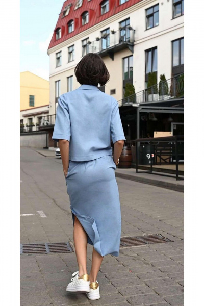 Жакет, юбка iLOKA 25ILor4 голубой - фото 6