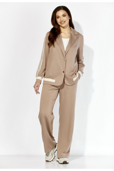Брюки, жакет TAiER 1421 бежевый - фото 3