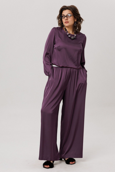 Брюки Anelli 1734 сливовый - фото 5