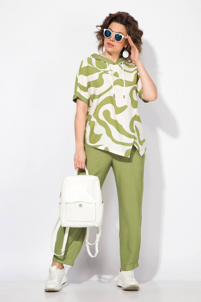 Брюки, туника Liliana 1438Л оливка - фото 5