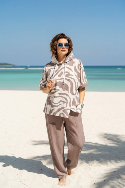 Брюки, туника Liliana 1438Л капучино - фото 5