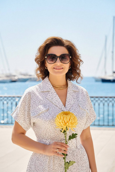 Платье Liliana 1521 молоко_горох - фото 3