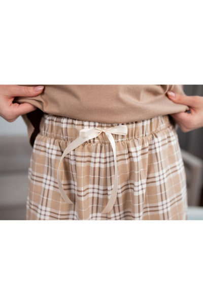 Футболка, шорты Купалинка 38002G.158-164 к.беж,клетка - фото 7