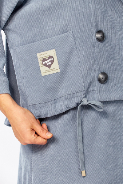 Жакет, юбка ZigzagStyle 608 серо-голубой - фото 9