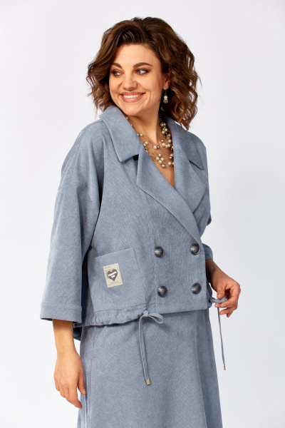 Жакет, юбка ZigzagStyle 608 серо-голубой - фото 7