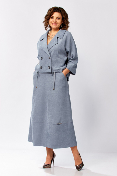 Жакет, юбка ZigzagStyle 608 серо-голубой - фото 4