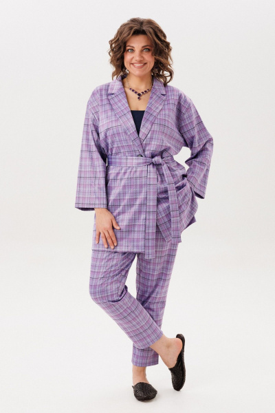 Брюки, жакет Anelli 1706 лавандовая_история - фото 7