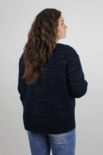 Жакет демисезонный вязаный с украшением в стиле На каждый день Полесье С2456-20 0С2148-Д43 158,164 т.синий - фото 4