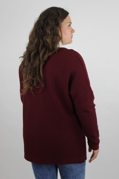 Жакет женский красный демисезонный из шерстяного трикотажа с длинным рукавом Полесье С2577-18 8С0548-Д43 158,164 св.бордовый - фото 4