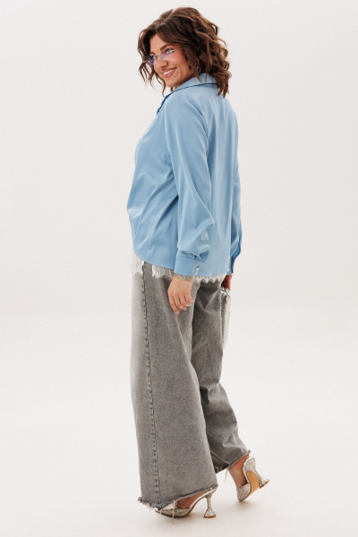 Блуза Anelli 1663 голубая-лагуна - фото 5