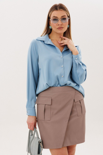 Блуза Anelli 1663 голубая-лагуна - фото 6