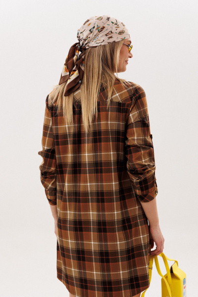Платье Anelli 1835 карамельная-клетка - фото 4