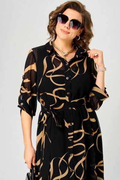 Платье EVA GRANT 7046 принт_ленты - фото 7