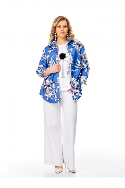 Блуза из шифона бежевого цвета для ежедневного стиля Condra 10206 - фото 7