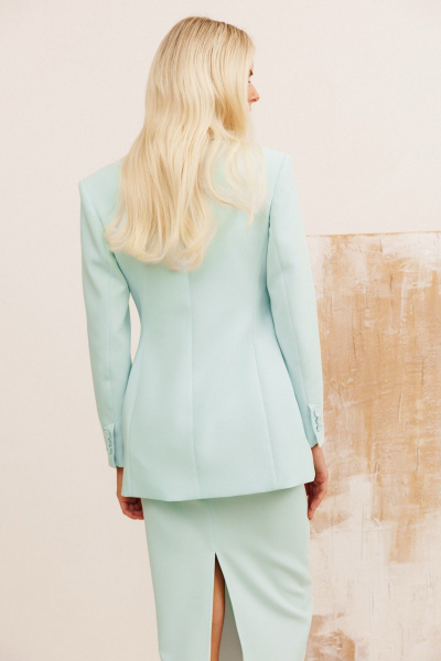 Жакет, юбка KOKOdea 31005 светло-бирюзовый - фото 2