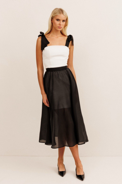 Платье KOKOdea 70017 молочный, чёрный - фото 1