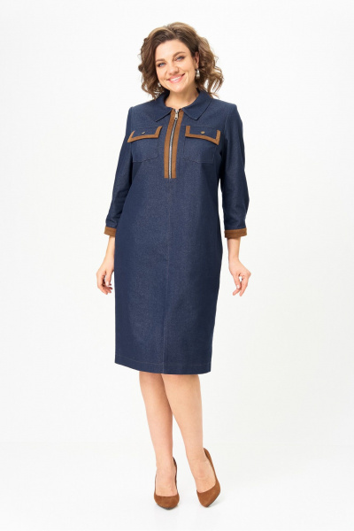 Платье Rishelie 1021 синий - фото 5