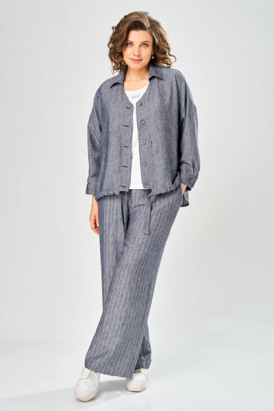 Брюки, кардиган, майка Диомант 2166 джинс - фото 1