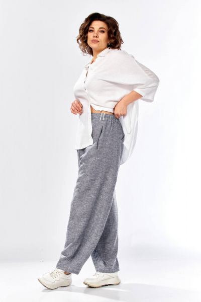 Брюки, рубашка Диомант 2157 джинс_серый - фото 8