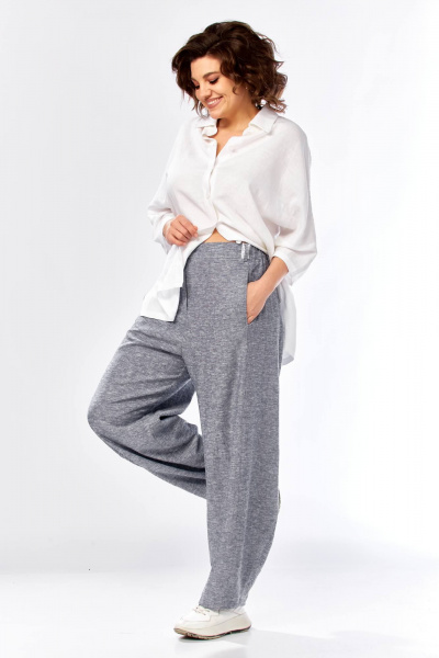 Брюки, рубашка Диомант 2157 джинс_серый - фото 7