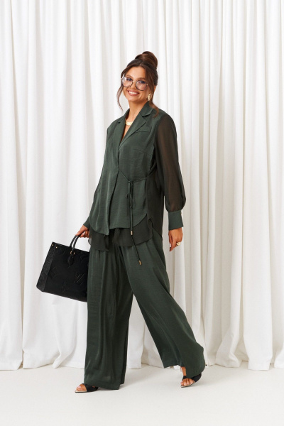 Брюки, рубашка Beautiful&Free 6428 шалфей - фото 1