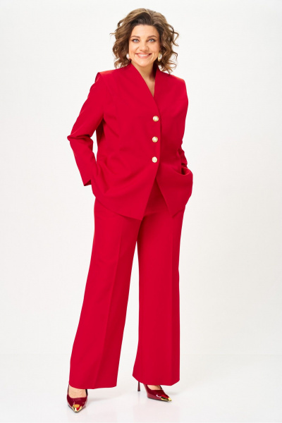 Брюки, жакет Vilena 1138 красный - фото 1