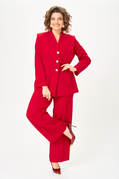 Брюки, жакет Vilena 1138 красный - фото 12