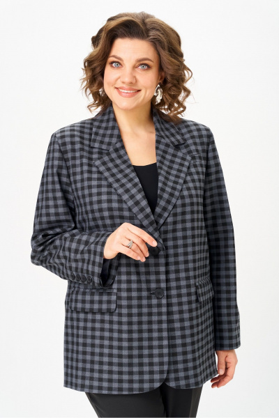 Жакет Rishelie 1014 серый+клетка - фото 1