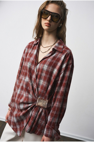 Рубашка MilMil 1291 бордовый - фото 3