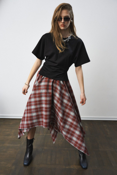 Юбка MilMil 1302 принт клетка борд - фото 7