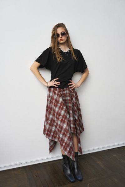 Юбка MilMil 1302 принт клетка борд - фото 5